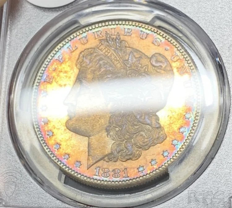 1881-S モルガン銀貨 トーンプルーフ PCGS MS 66 (40) E