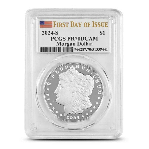 2024-S プルーフ モルガン シルバー ダラー コイン PCGS PR70 DCAM FDOI
