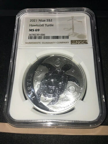2021年 ニウエ 2ドル、タイマイ 1オンス .999Ag NGC**MS-69**