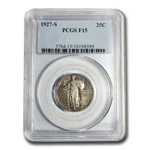1927-S スタンディングリバティクォーターファイン-15 PCGS