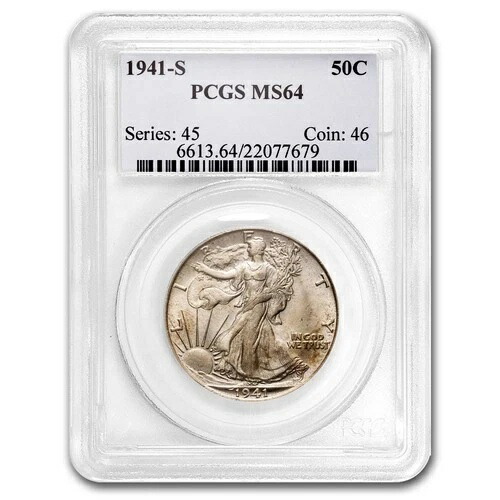 1941-S ウォーキング・リバティ・ハーフダラー MS-64 PCGS