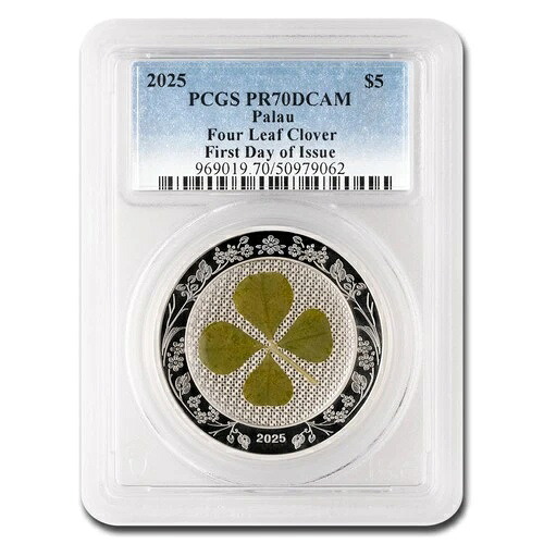 2025年 パラオ 1オンス AG 四つ葉のクローバー オンス・オブ・ラッキー PR-70 PCGS FDI