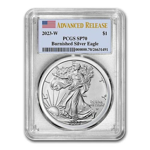 2023-W バーニッシュドシルバーイーグル SP-70 PCGS（先行リリース）｜WORLD RESOURCE【KING店】