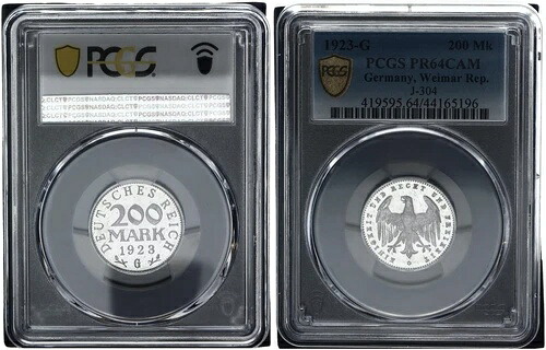 ワイマール レップ 200 マーク 1923 G J-304 PR64CAM ポリッシュプレート 119881｜WORLD RESOURCE【KING店】