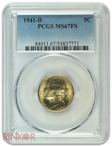 1941-D ジェファーソンニッケル PCGS MS 67 FS｜WORLD RESOURCE【KING店】