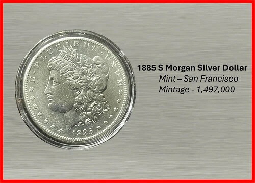1885-S モルガン銀貨 **サンフランシスコ** - 素晴らしいコイン - 少量発行 - オーストラリア