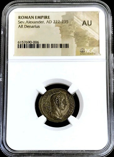 222 - 235年 ローマ デナリウス セウェルス アレクサンダー 銀貨 NGC 未流通