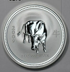オーストラリア 2009 $2 銀貨 ASW 2オンス 牛 0275 同梱配送*SFCOIN｜WORLD RESOURCE【KING店】