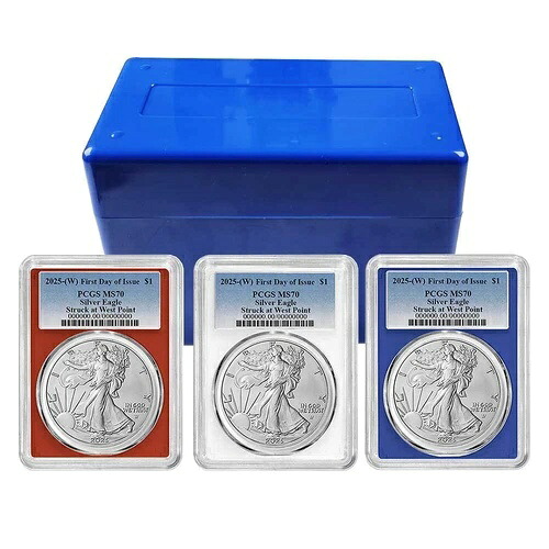 2025 (W) $1 アメリカン シルバー イーグル 3 個セット PCGS MS70 FDOI ブルー ラベル レッド ホワイト...｜WORLD RESOURCE【KING店】 106,700円