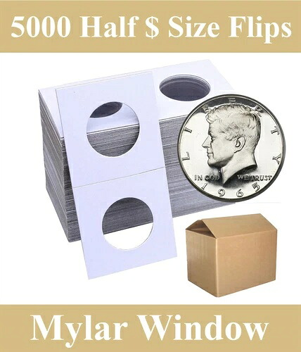 HECO製 2x2 マイラー段ボールフリップ 米国ハーフドル硬貨用 5000枚収納可能｜WORLD RESOURCE【KING店】