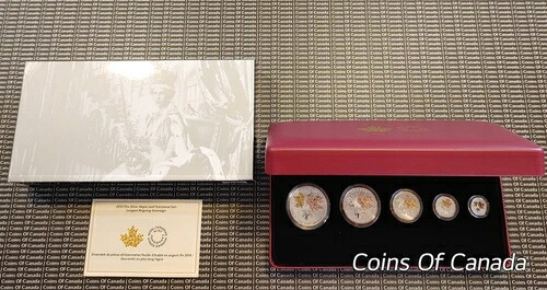 2016年カナダ メープルリーフ フラクショナル シルバー セット - 最長ソブリン金貨 #coinsofcanada