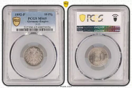 10 フェニヒ 1892 F J-13 フレッシュミントコンディション PCGS MS65 122717
