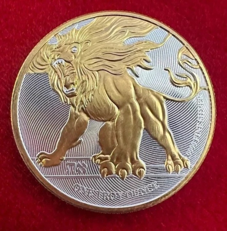2019年 ロアリングライオン 1オンス .9999 シルバーコイン(24金メッキ)|WORLD RESOURCE【KING店】