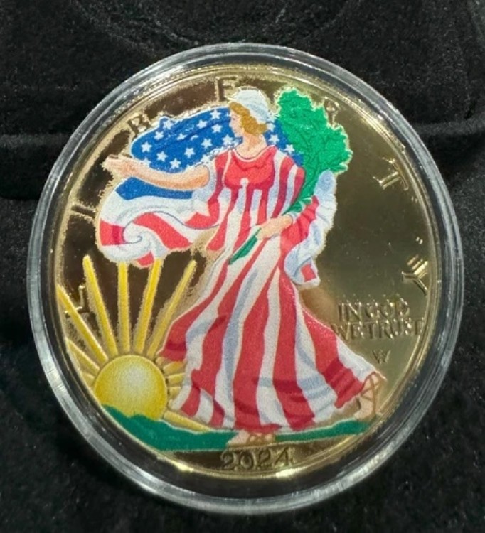 2024年 アメリカンイーグル レディリバティ アメリカ国旗 1オンス .999 シルバーコイン 24金メッキ｜WORLD RESOURCE【KING店】 95,590円