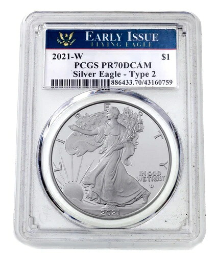 2021-W S$1 シルバー アメリカンイーグル プルーフ、PCGS により PR70DCAM 初期発行 T2 と評価｜WORLD RESOURCE【KING店】