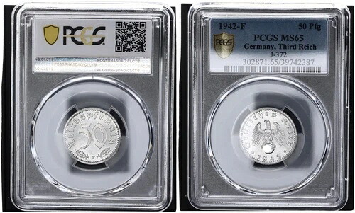 3. リッチ 50 フェニヒ 1942 F J.372 アルミニウム PCGS MS65 非流通 116048｜WORLD RESOURCE【KING店】