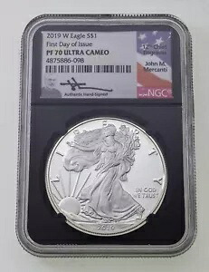 2019-W S$1 アメリカン シルバー イーグル、NGC により PF70 ウルトラ カメオ メルカンティ FDOI と評価｜WORLD RESOURCE【KING店】