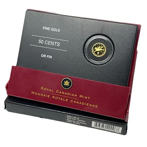 2006年カナダ1/25オンス.9999純金50セントカウボーイ。E-246