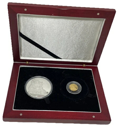 2003年コンゴ1/25オンス金貨20フラン&銀貨10フラン教皇ヨハネ・パウロ2世セット。E-077|WORLD RESOURCE【KING店】
