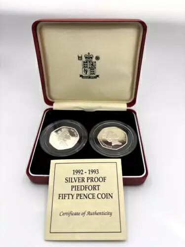 1992 1993 50ペンス 50ペンス シルバー プルーフとロイヤルミント ツインセット 希少|WORLD RESOURCE【KING店】