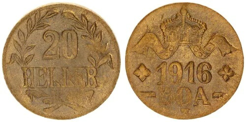 ドイツ東アフリカ 20 ヘラー 1916 J.724 真鍮 ミントステート 80057｜WORLD RESOURCE【KING店】