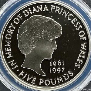 楽天市場】イギリスダイアナ妃追悼記念5ポンドプルーフ銀貨PCGS鑑定