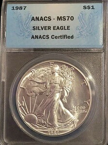 :1987 アメリカン シルバー イーグル 1オンス ANACS パーフェクト MS-70 トップポップ 最高グレード｜WORLD RESOURCE【KING店】