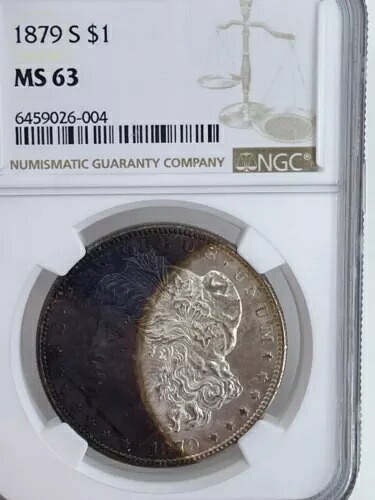 陰陽、虹---1879-S NGC MS 63 モルガン銀貨｜WORLD RESOURCE【KING店】 245,850円