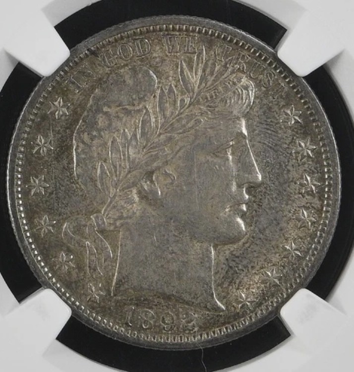 1892年 バーバー ハーフ ダラー NGC AU 58 シルバー 50セント - NGC保存｜WORLD RESOURCE【KING店】