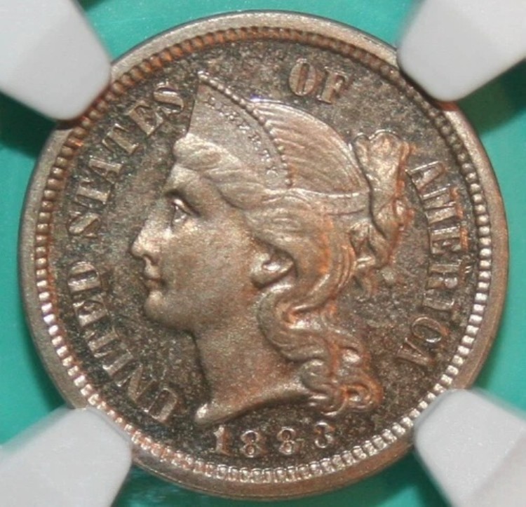 1883年プルーフ3セントニッケル - NGC PR 62 - 3CN｜WORLD RESOURCE【KING店】