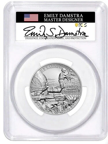 2022年 P 米海兵隊 2.5オンス シルバーメダル PCGS MS70 アドバンスリリース ダムストラ｜WORLD RESOURCE【KING店】