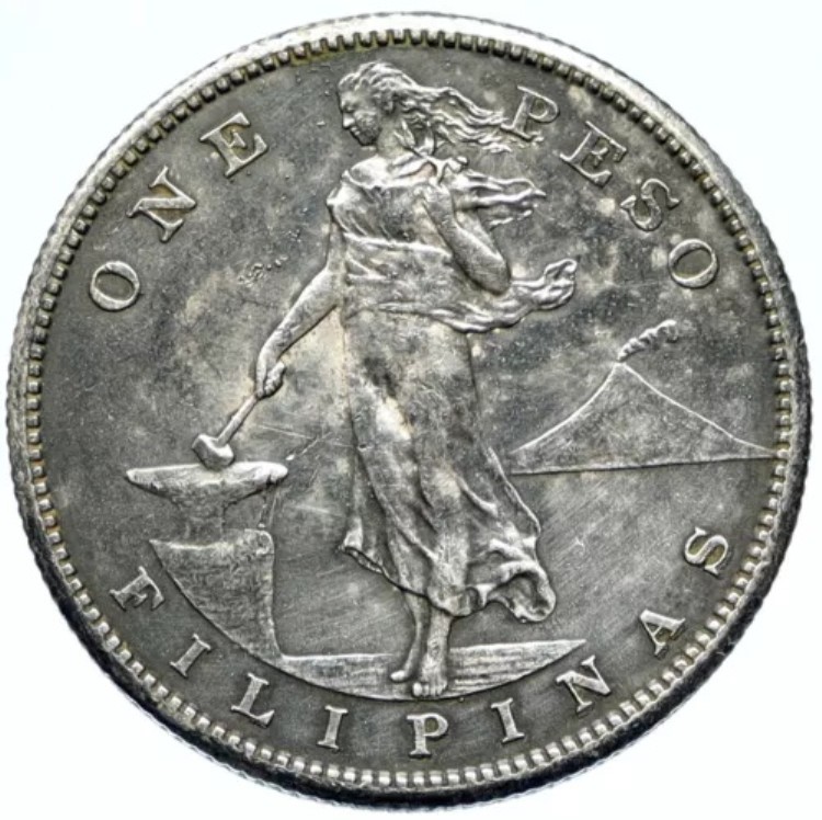 1908年 フィリピン アメリカ統治下 ワシ付き オールド シルバー ペソ コイン i98294|WORLD RESOURCE【KING店】