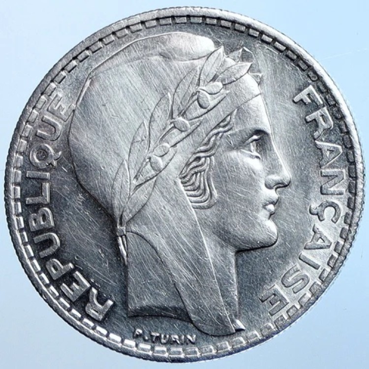 1937年 フランス 本物 大型銀貨 20フラン ヴィンテージ フランス MOTTO コイン i114664|WORLD RESOURCE【KING店】