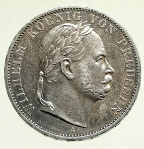 1866A ドイツ ドイツ諸州 プロイセン ヴィルヘルム1世 オーストリアを破る 銀貨 i95215|WORLD RESOURCE【KING店】