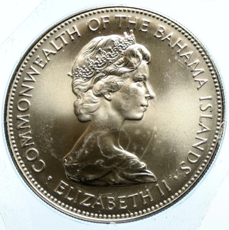 1971年 バハマ 巨大 海賊敗北 モットー ヴィンテージ シルバー 5ドルコイン i104071|WORLD RESOURCE【KING店】