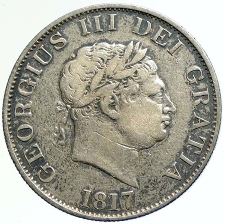 1817年 イギリス ジョージ3世 ハーフクラウン銀貨 i104582|WORLD RESOURCE【KING店】