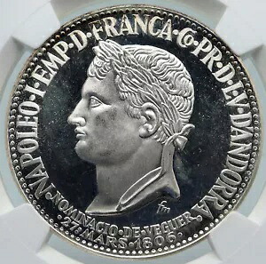 1964年 アンドラ ナポレオン・ボナパルト ヴィンテージ プルーフ シルバー 50 ダイナースコイン NGC i85460|WORLD RESOURCE【KING店】
