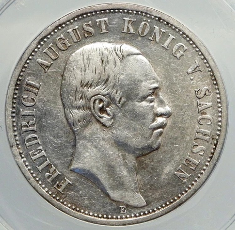 1909E ドイツ ドイツ諸州 ザクセン フリードリヒ3世 銀貨 3マルク ANACS i92480｜WORLD RESOURCE【KING店】