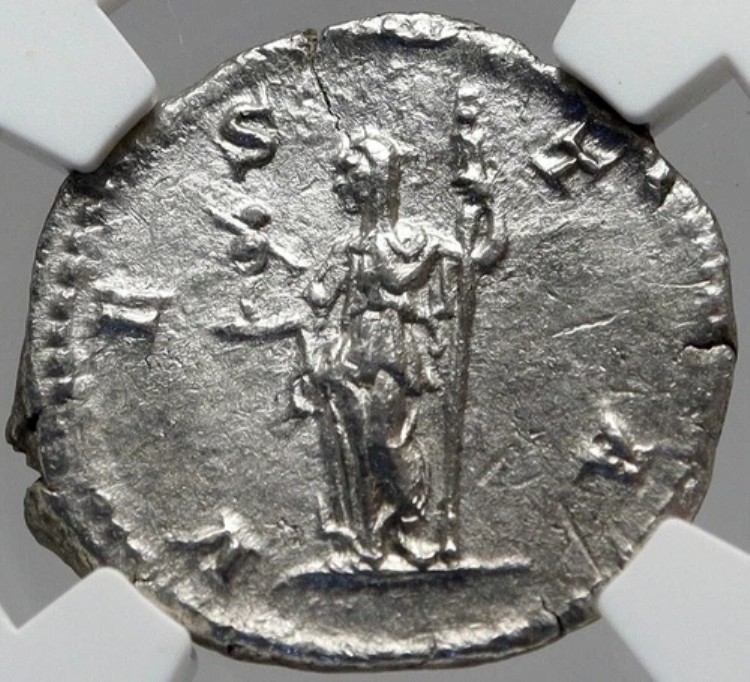 JULIA DOMNA 本物 古代 211AD 銀ローマ貨幣 VESTA パラジウム NGC i82942|WORLD RESOURCE【KING店】
