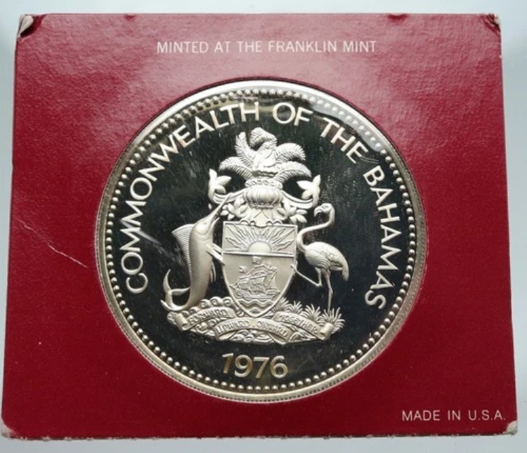1976年 バハマ独立記念 イエローエルダーフラワー プルーフシルバー 10ドルコイン i87172|WORLD RESOURCE【KING店】