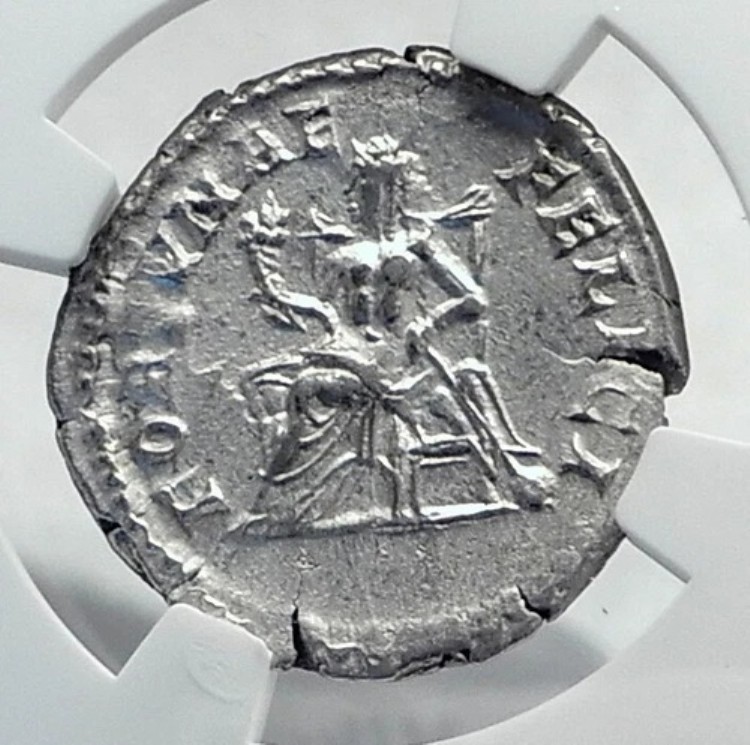 JULIA DOMNA 本物 古代 207年 ローマ 銀貨 FORTUNA NGC i81539|WORLD RESOURCE【KING店】