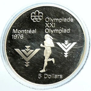 1975年 カナダ エリザベス2世オリンピック マラソン選手 プルーフ シルバー 5ドルコイン i103509｜WORLD RESOURCE【KING店】