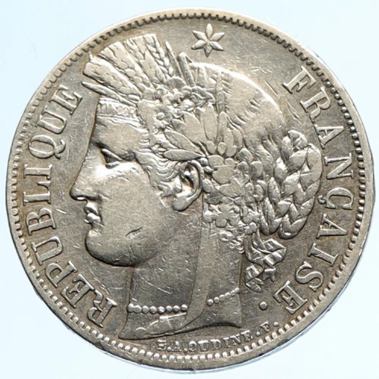 1850 BB フランス アンティーク リバティ リース ヴィンテージ シルバー 5フラン フランスコイン i97081｜WORLD RESOURCE【KING店】 245,850円