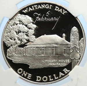 1977年 ニュージーランド エリザベス2世 ワイタンギ・デー プルーフ銀貨 NGC i106539|WORLD RESOURCE【KING店】
