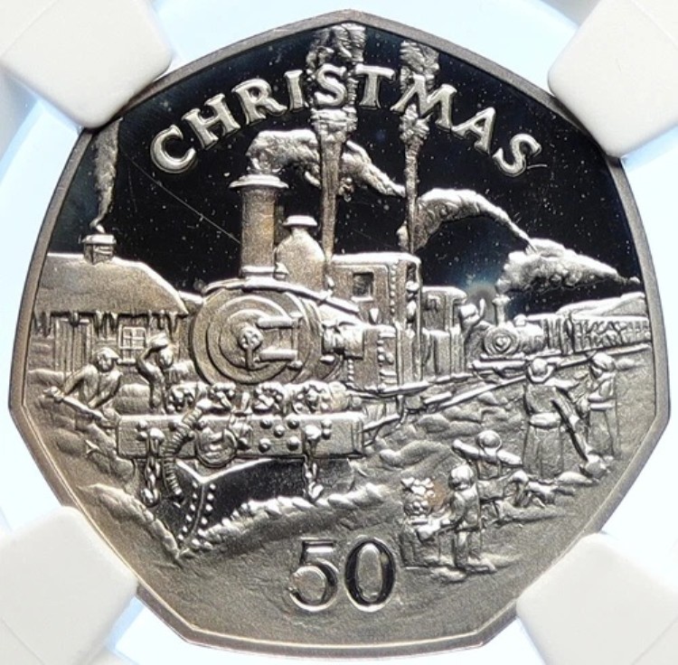1984年 マン島 エリザベス2世 クリスマス プルーフ シルバー 50ペンス コイン NGC i106554｜WORLD RESOURCE【KING店】 245,850円