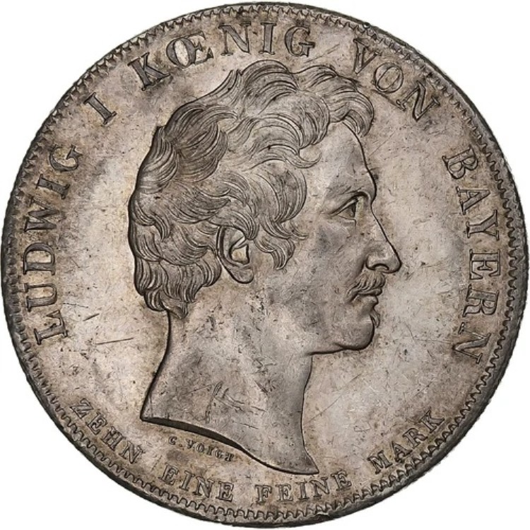 [#1277806] バイエルン王国、ルートヴィヒ1世、ターラー、1828年、ミュンヘン、銀、AU、KM:73｜WORLD RESOURCE【KING店】
