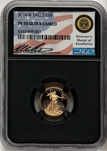 2014-W 5ドル 10分の1オンス 金貨 イーグル マイルズ スタンディッシュ NGC PF70