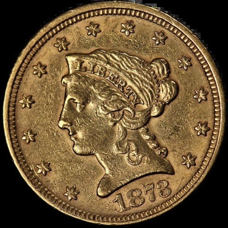 1873-P リバティゴールド $2.50 クローズド '3' 良好 AU/BU 良好な外観 強いストライク