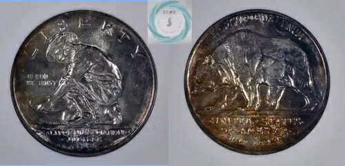 1925-S カリフォルニア ダイヤモンド ジュビリー記念 50 セント NGC MS 64 - ワイルド トーン!!!