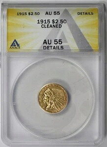 1915年インディアンヘッドクォーターイーグル金貨2.5ドルAU55詳細ANACS